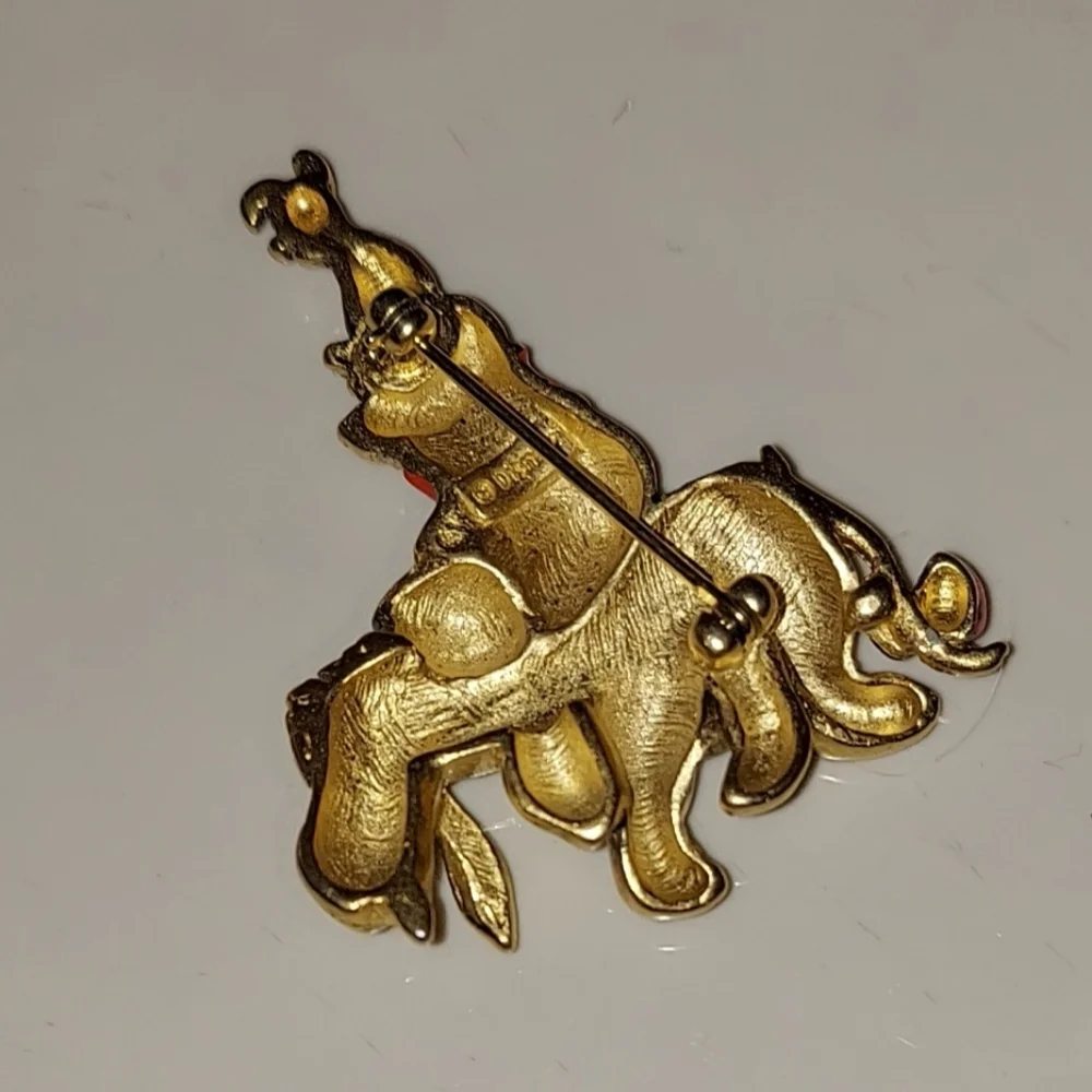 Vintage Disney Winnie the Pooh Eeyore and Piglet Pin Brooch Gold Tone Enamel bag - Picture 3 of 6